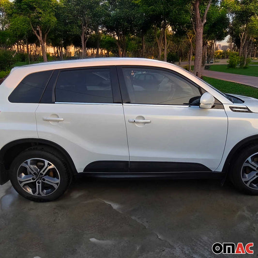 Benzi decorative pentru geamuri Suzuki Vitara 2015-2025, oțel inoxidabil cromat, set 4 piese