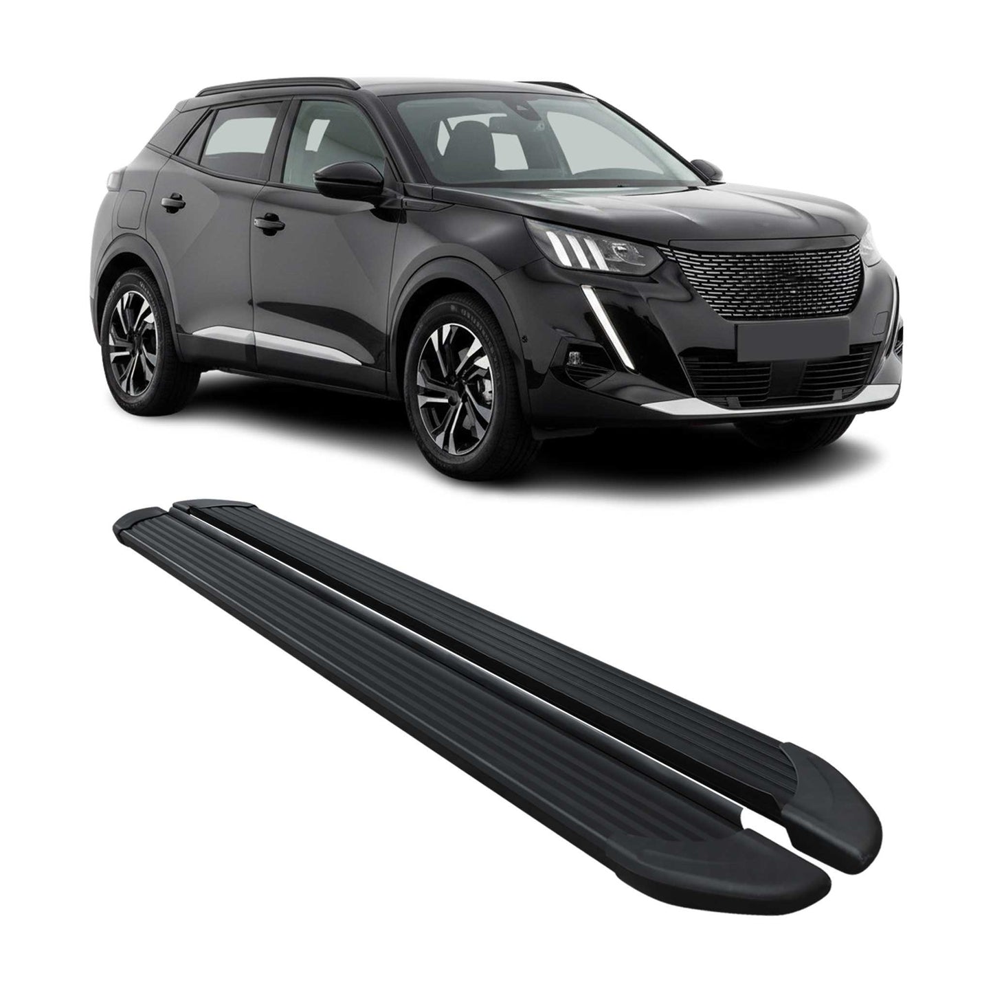 Seitenschweller Trittbretter Schweller für Peugeot 2008 2020-2025 Alu Schwarz