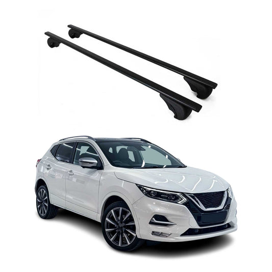 Portbagaj de plafon pentru Nissan Qashqai J11 2014-2021 75kg, negru metalic, 2 buc.
