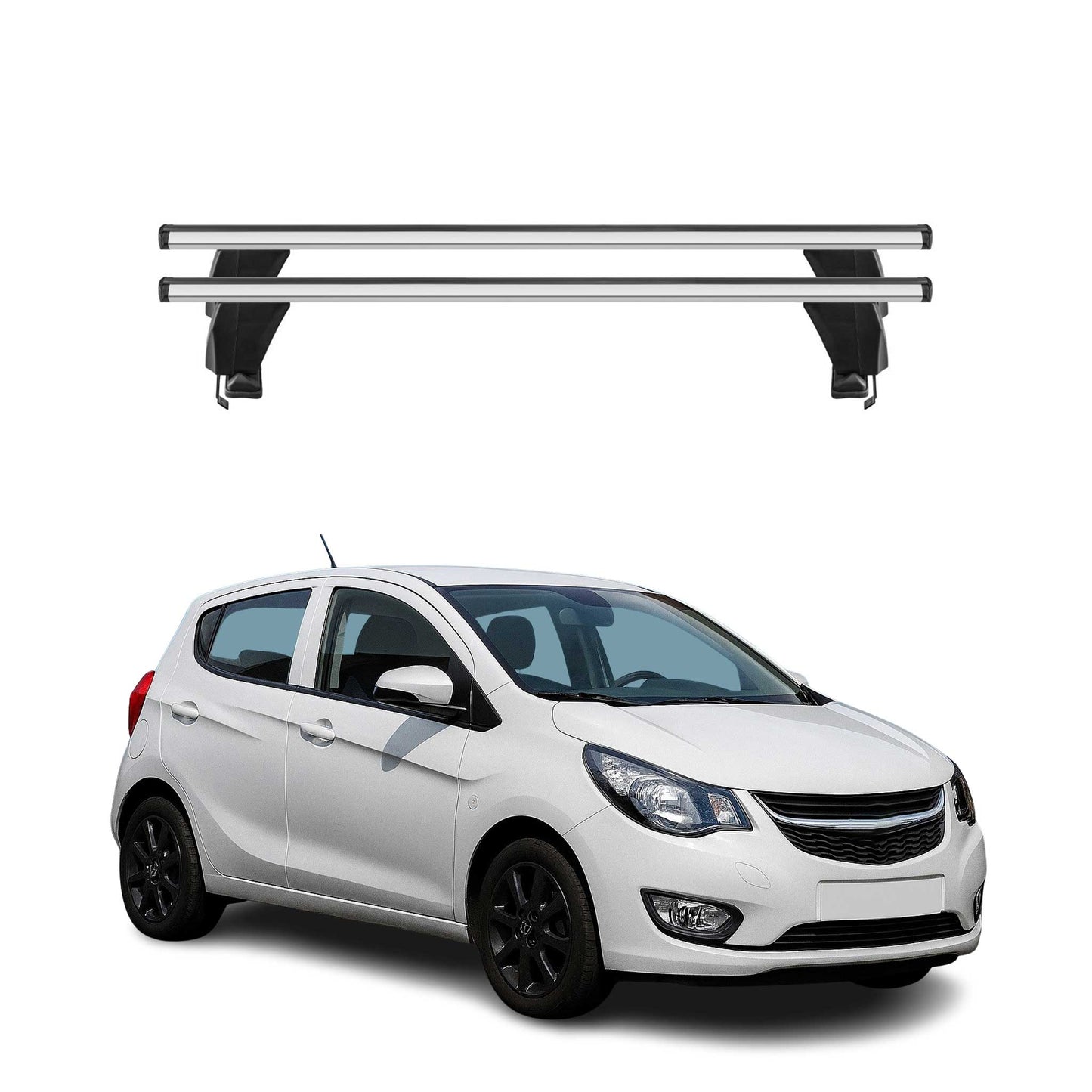 Menabo Dachträger Grundtäger für Opel Karl 2015-2019 50kg Aluminium Silber 2 tlg