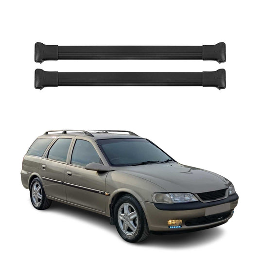 Portbagaj de plafon pentru Opel Vectra B Estate 1995-2002 75kg aluminiu negru 2 piese