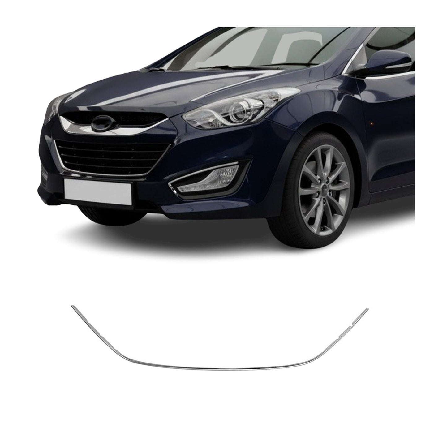Kühlergrill Grillleisten für Hyundai i30 2012-2017 Chrom Edelstahl Silber
