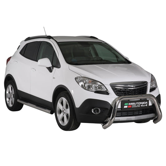 Bară de protecție/buton față pentru Opel Mokka 2012-2016 ø76mm oțel argintiu protecție