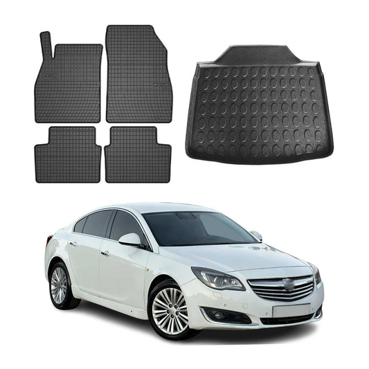 Set covorașe și portbagaj pentru Opel Insignia sedan 2009-2017, cauciuc, 5 buc.