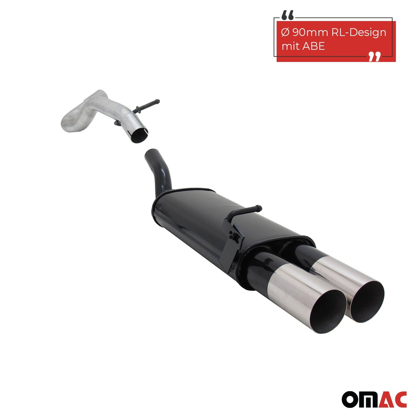 Novus Sportauspuff für Audi A3 Seat Leon VW Golf 4 New Beetle 2x90 RL-Design ABE