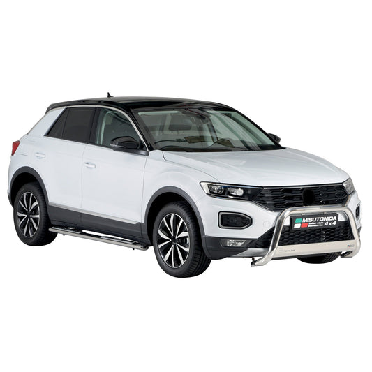 Praguri/praguri laterale din oțel inoxidabil pentru VW T-Roc 2017-2025, oțel inoxidabil argintiu