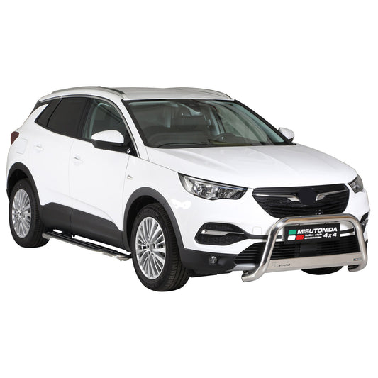 Bară de protecție/buton față pentru Opel Grandland X 2017-2021 ø63mm oțel argintiu