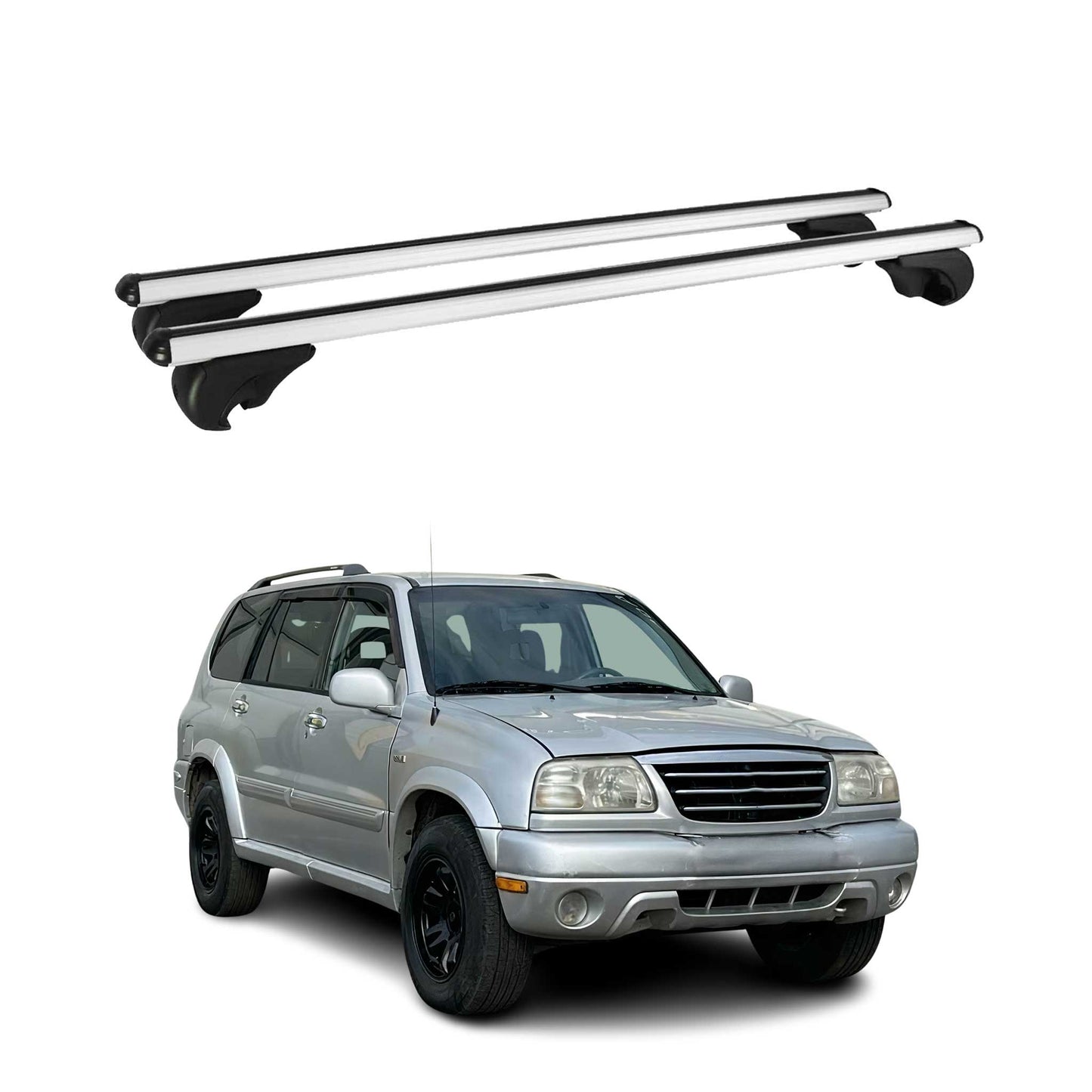 Portbagaj de plafon pentru Suzuki Grand Vitara mk1 1998-2005 75kg gri aluminiu 2x