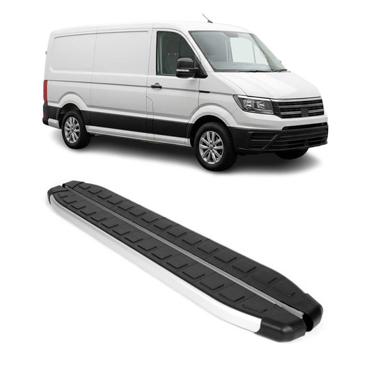 Trittbretter Seitenschweller für VW Crafter 2017-2025 L1 Schwarz Silber 2 tlg