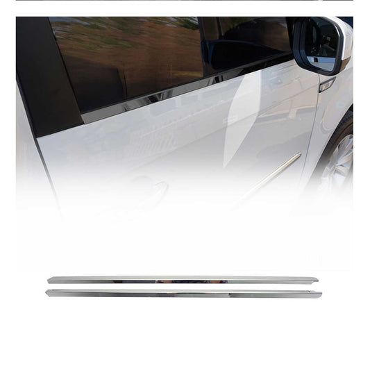Benzi decorative pentru geamuri pentru VW Caddy 2015-2020, oțel inoxidabil, culoare închisă, set 2 piese