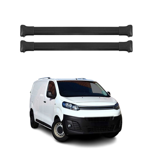 Dachträger Grundtäger für Citroen Jumpy 2016-2025 75kg Aluminium Schwarz 2 tlg