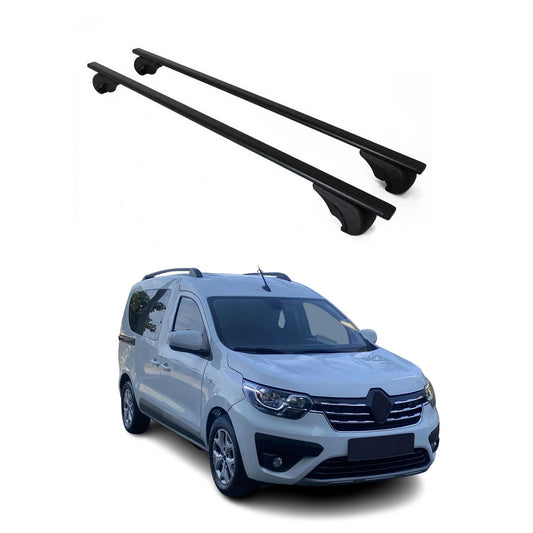 Portbagaj de plafon pentru Renault Express 2021-2025 75kg, negru metalic, 2 buc.