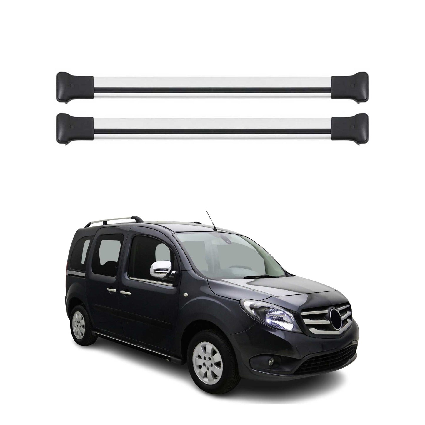 Portbagaj de plafon pentru Mercedes Citan W415 2012-2021 75kg gri aluminiu 2 buc