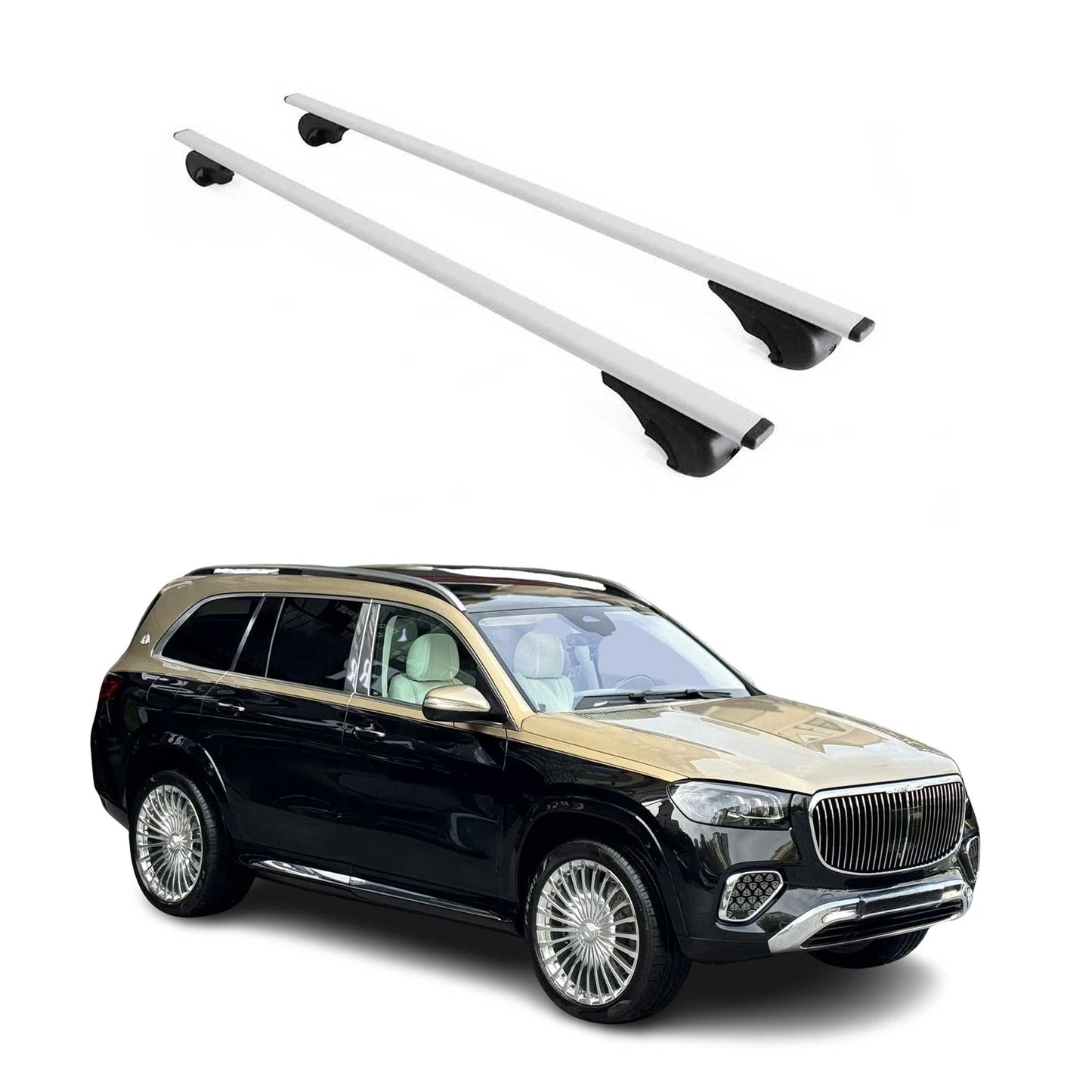 Dachträger Grundtäger für Mercedes GLS X167 2020-2025 75kg Metall Silber 2 tlg