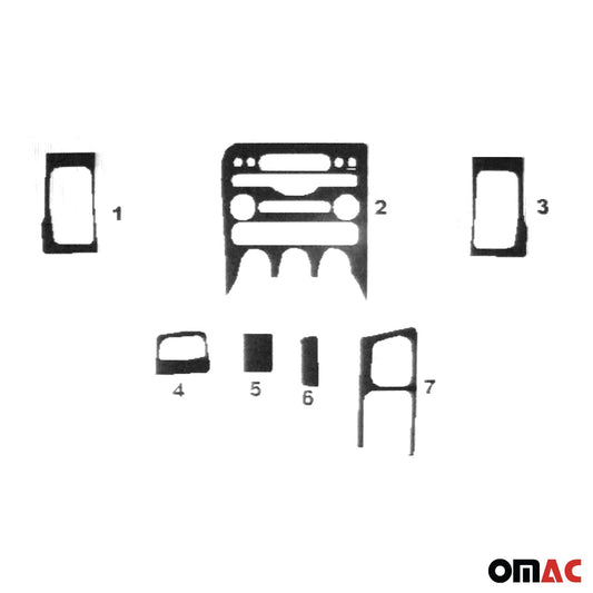 Ornamente interioare cockpit pentru Honda City 2006-2016, aspect carbon, 7 piese