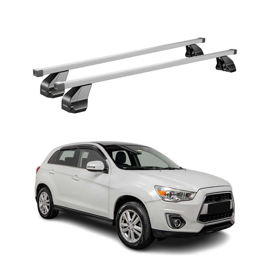 Menabo Dachträger Grundtäger für Mitsubishi ASX 2010-2019 75kg Stahl Silber 2x