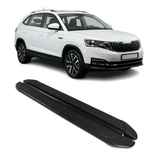 Seitenschweller Trittbretter für Skoda Kamiq 2020-2025 Schwarz Aluminium 2 tlg