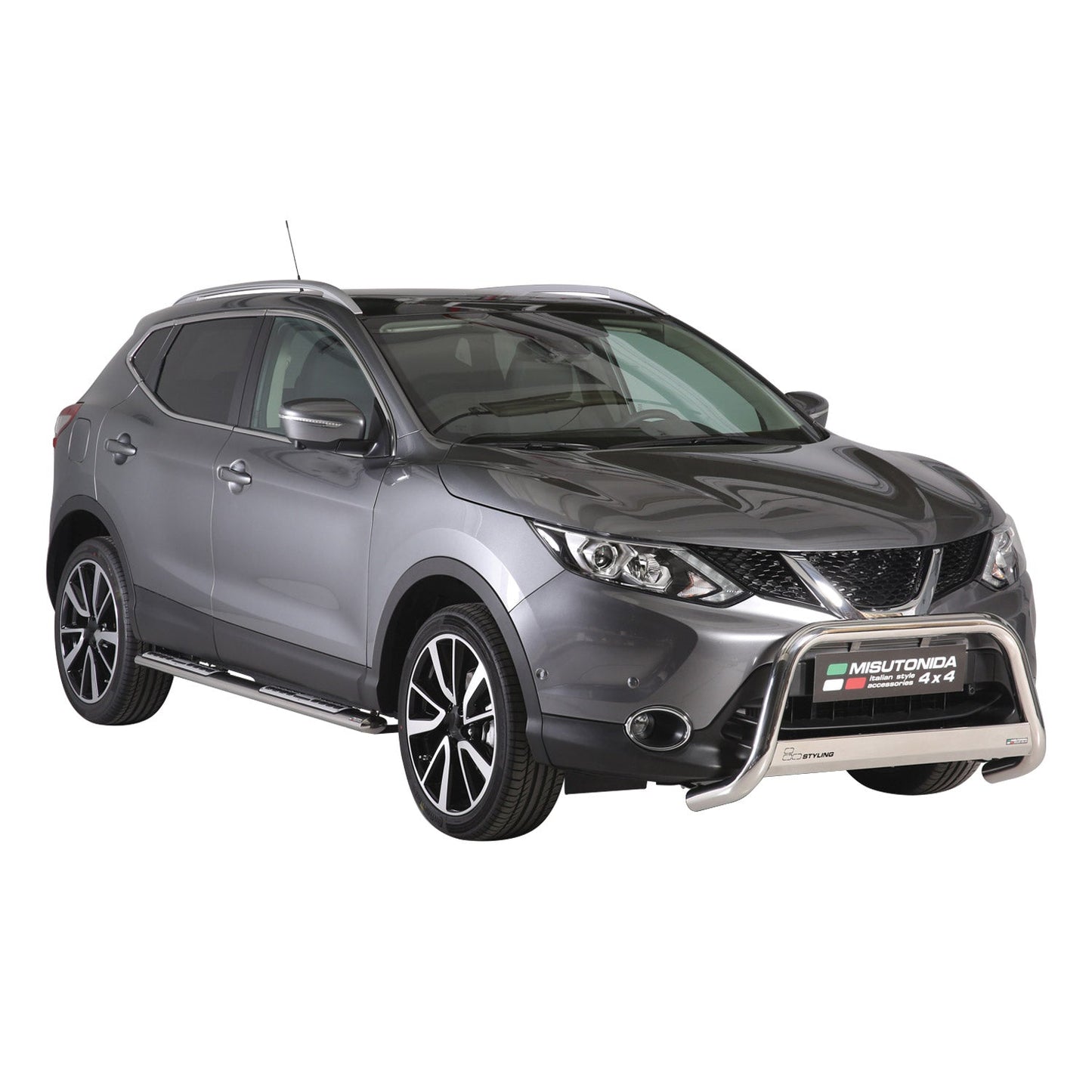 Bară de protecție/buton față pentru Nissan Qashqai 2017-2021 ø63mm oțel argintiu