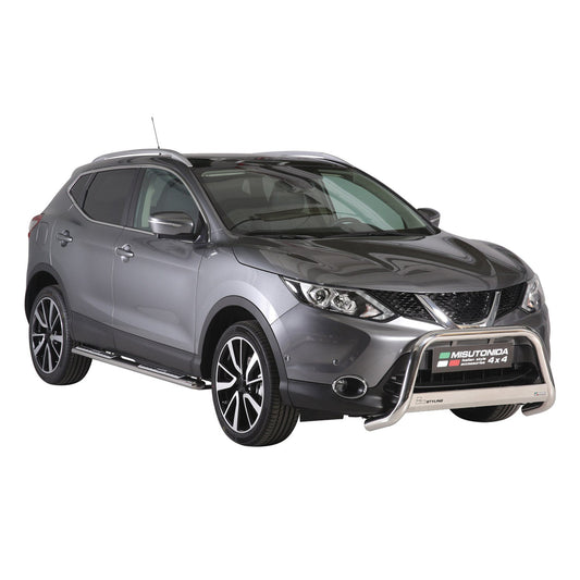 Bară de protecție/buton față pentru Nissan Qashqai 2017-2021 ø63mm oțel argintiu