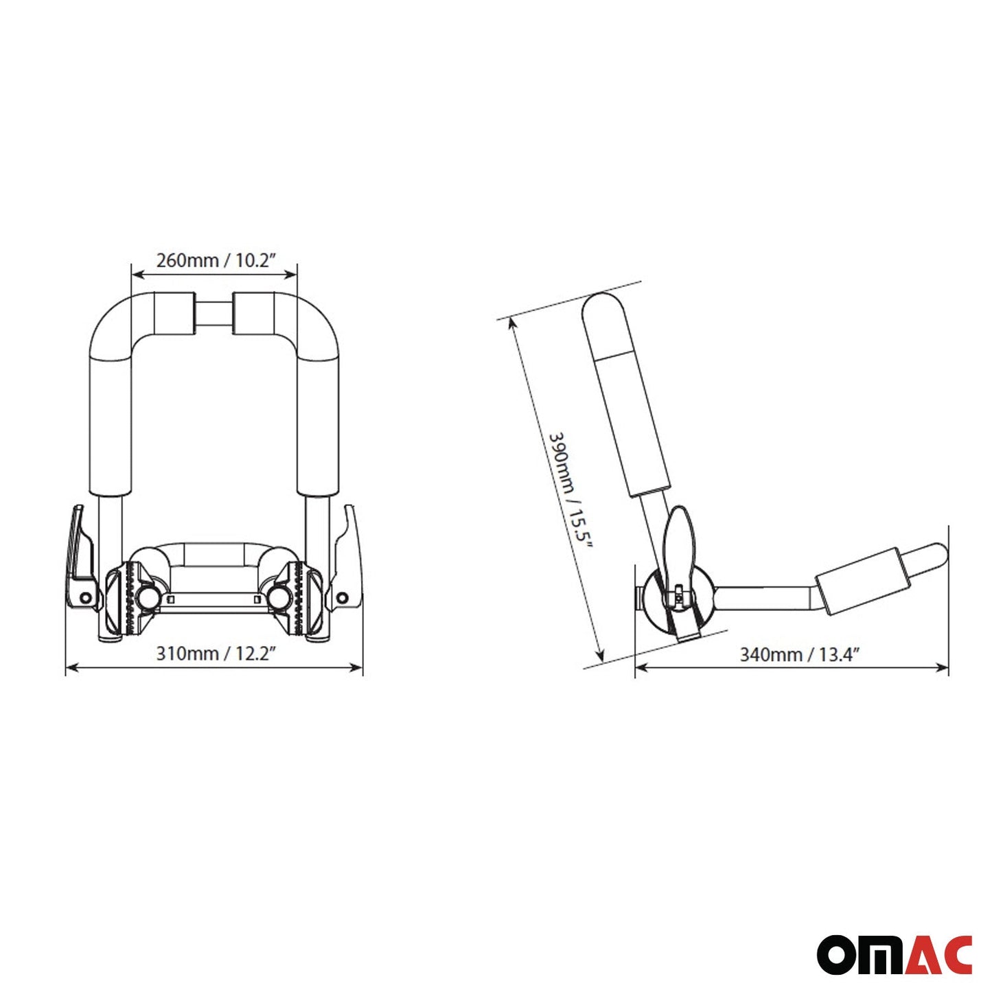 Uchwyt na kajak Menabo, uchwyt na łódź samochodową, uchwyt na kajak, uchwyt na łódź J-Bearer