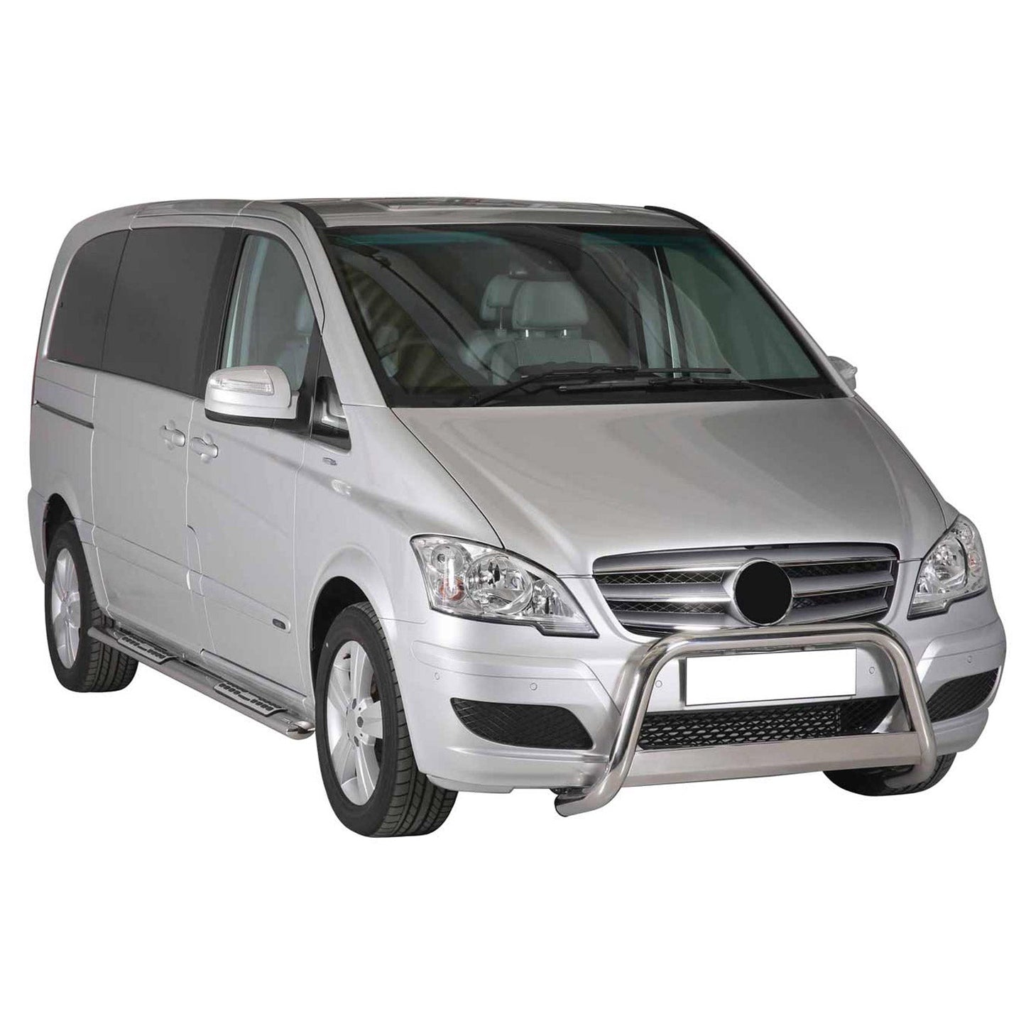 Bară de protecție/buton față pentru Mercedes Vito Viano 2010-2014 ø63mm oțel argintiu
