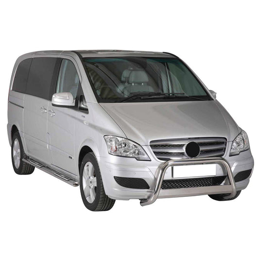 Bară de protecție/buton față pentru Mercedes Vito Viano 2010-2014 ø63mm oțel argintiu