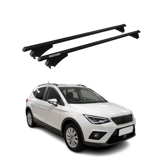 Menabo Grundträger Dachträger für Seat Arona 2017-2025 ABE Aluminium Schwarz 2x