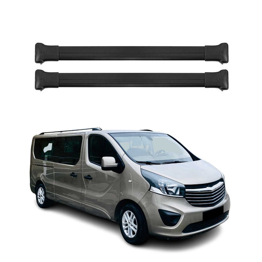 Portbagaj de plafon pentru Opel Vivaro B 2014-2019 75kg aluminiu negru 3 buc