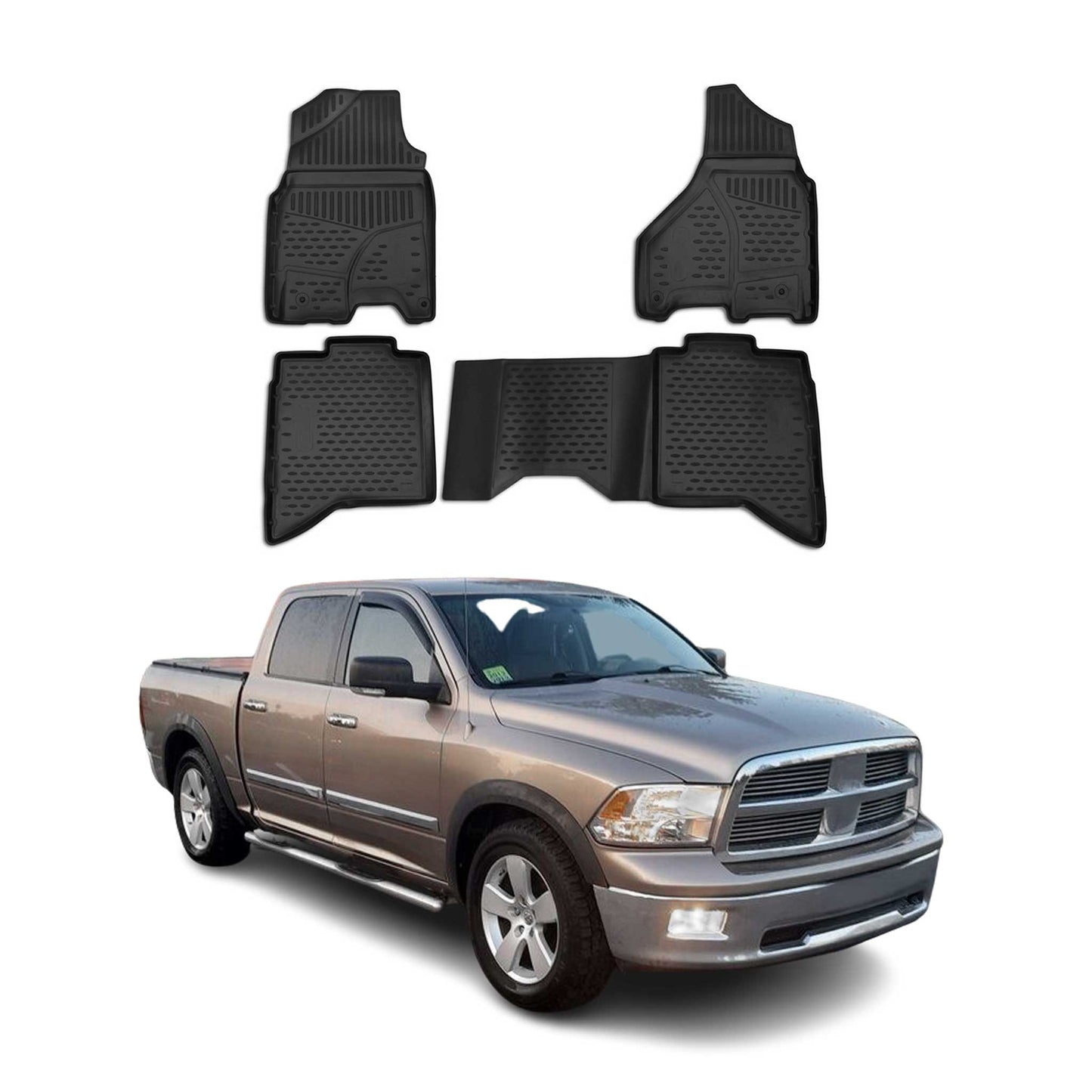 2017-2024 Dodge RAM Crew Cab Fußmatten TPE Schwarz 4 tlg