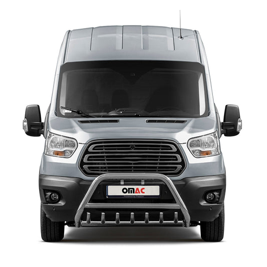 Bară de protecție/buton față pentru Ford Transit 2014-2025 cu ABE (omologare de tip germană) - argintiu