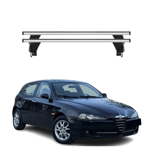 Bagażnik dachowy Menabo do Alfa Romeo 147 3-drzwiowy 2000-2010 50kg aluminium szary 2x