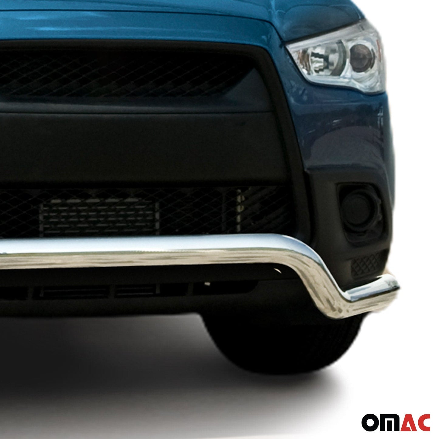Bară de protecție/buton față pentru Mitsubishi ASX 2010-2013, argintie, cu ABE (omologare de tip germană), oțel