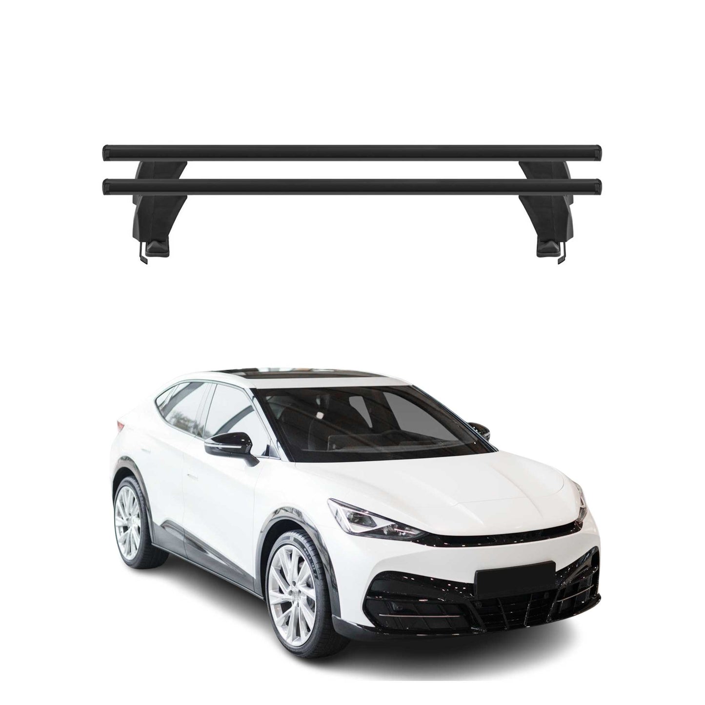 Bagażnik dachowy Menabo do Cupra Tavascan 2024-2025, aluminiowy, czarny, zestaw 2 szt.