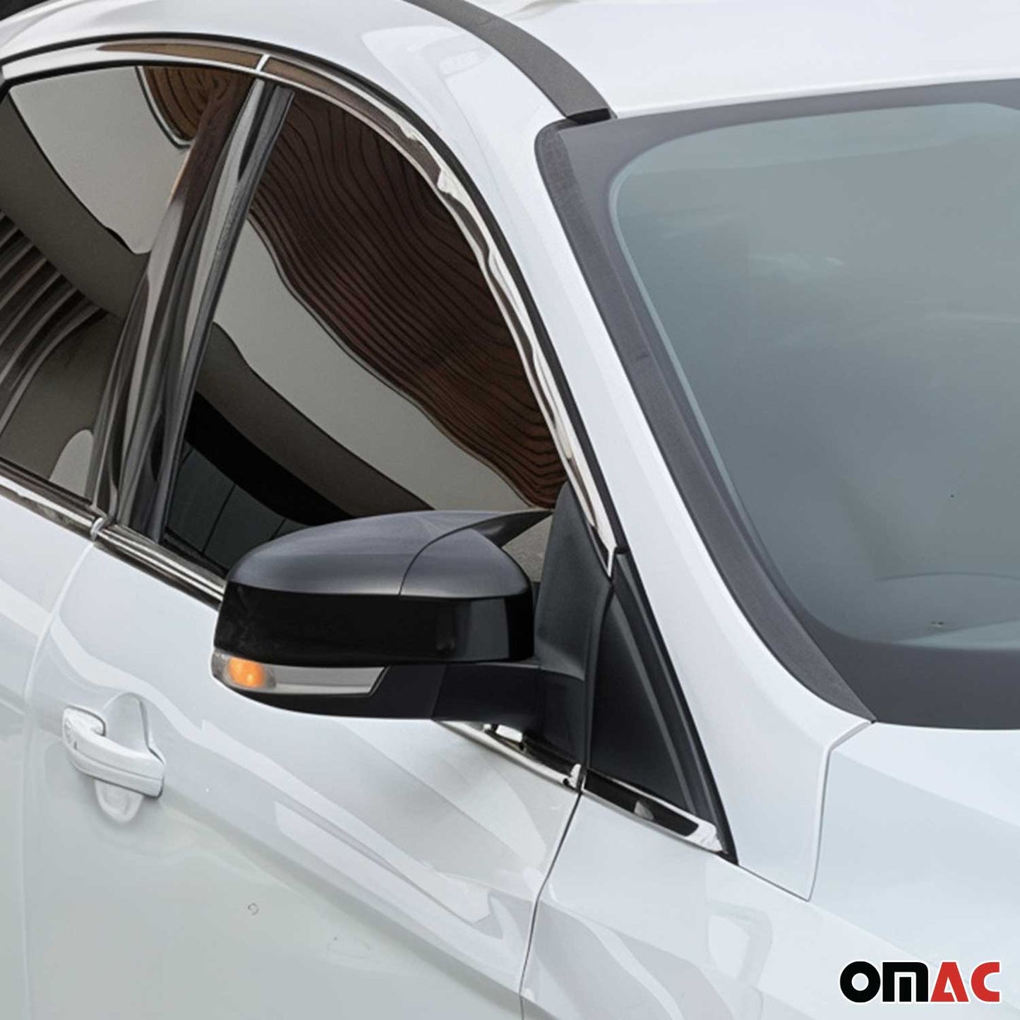 Benzi decorative pentru geamuri Ford Focus Saloon 2011-2018, oțel inoxidabil, 12 bucăți