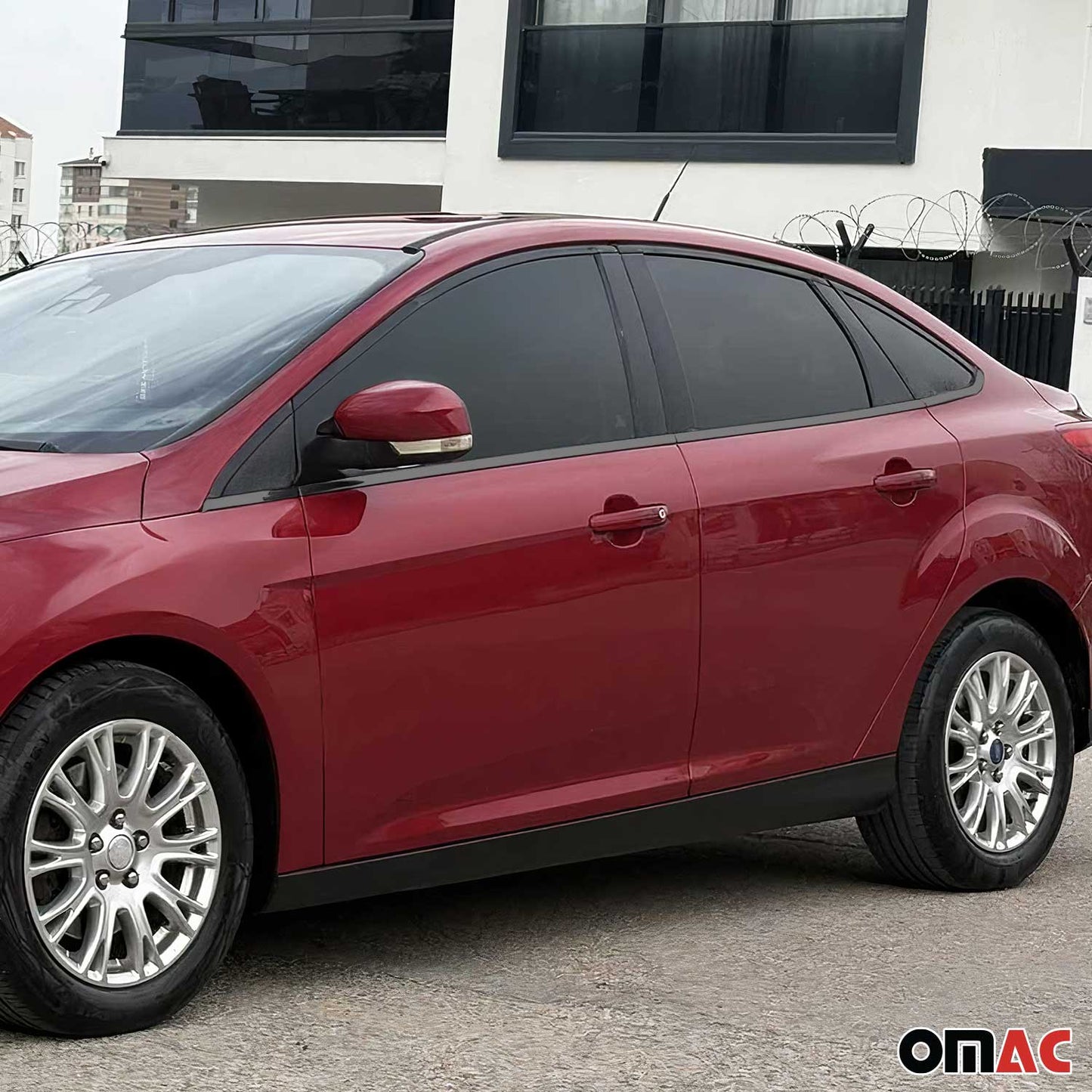 Ornamente/ramă geam pentru Ford Focus 2011-2018 sedan, oțel inoxidabil, 8 bucăți