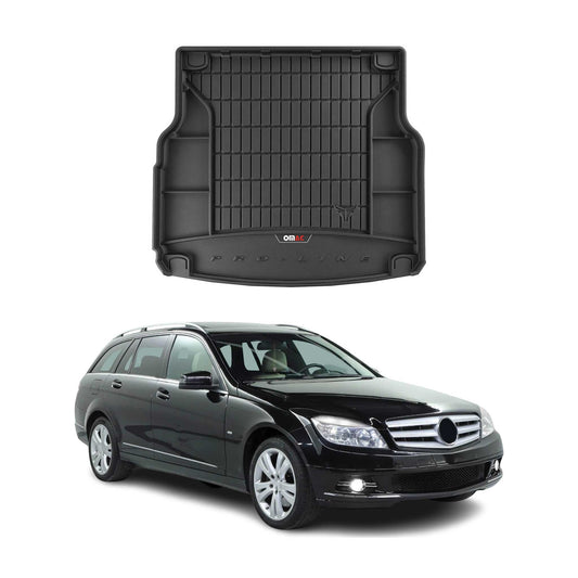 OMAC Gummi Kofferraumwanne für Mercedes C Klasse S204 2007-2014 TPE Schwarz