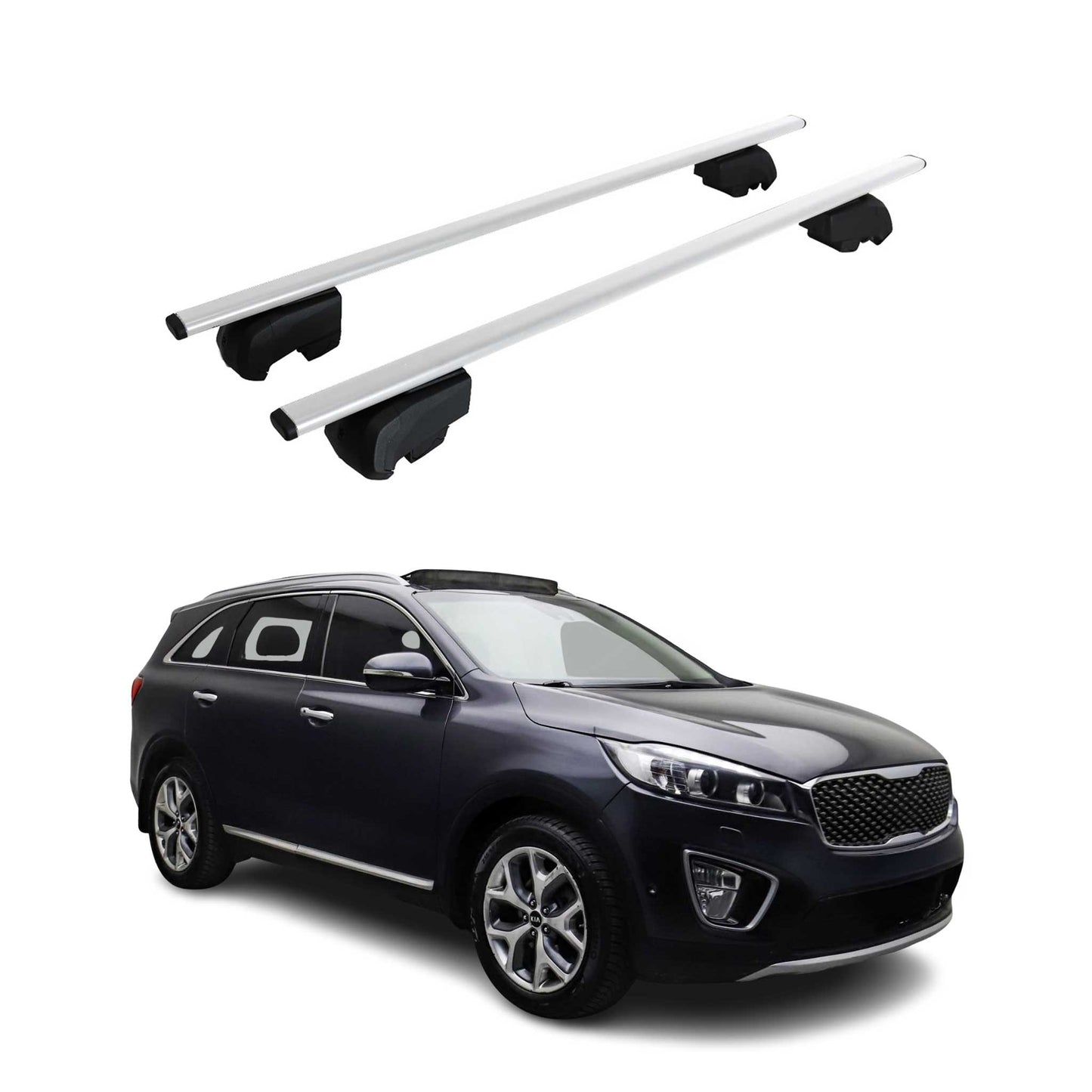 Dachträger Gepäckträger für Kia Sorento 2014-2020 Grundträger ABE Silber 2x