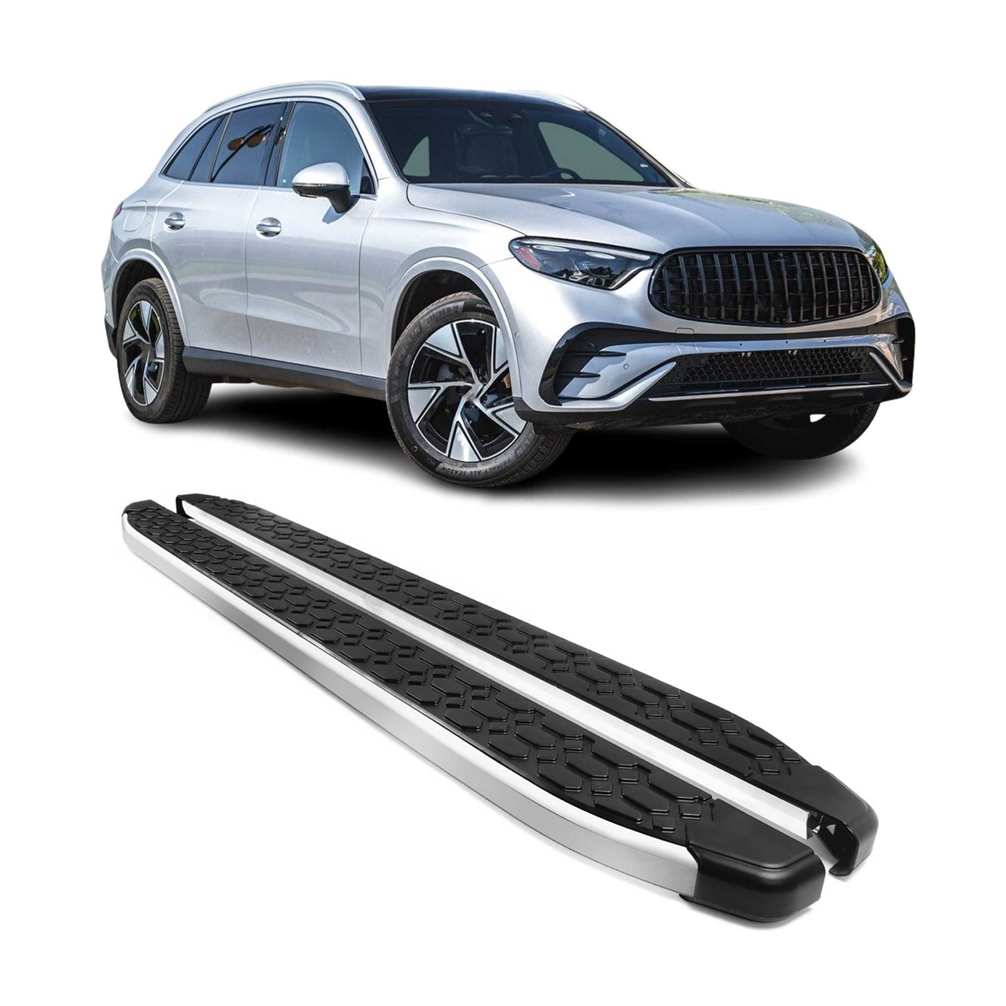 Trittbretter Seitenschweller für Mercedes GLC X254 2022-2025 Alu 2tlg Schwarz