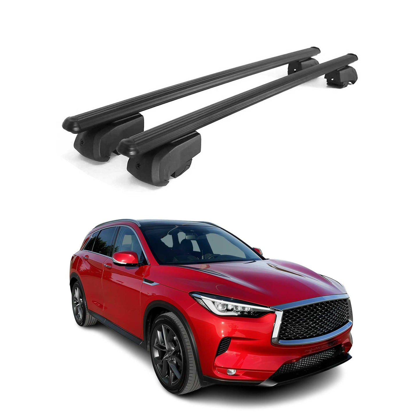 Dachträger Gepäckträger für Infiniti QX50 J50 SUV 2014-2017 ABE Alu Schwarz