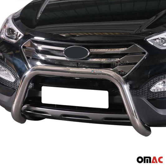 Frontbügel Frontschutzbügel für Hyundai Santa Fe 2012-2015 ø76mm Stahl Silber