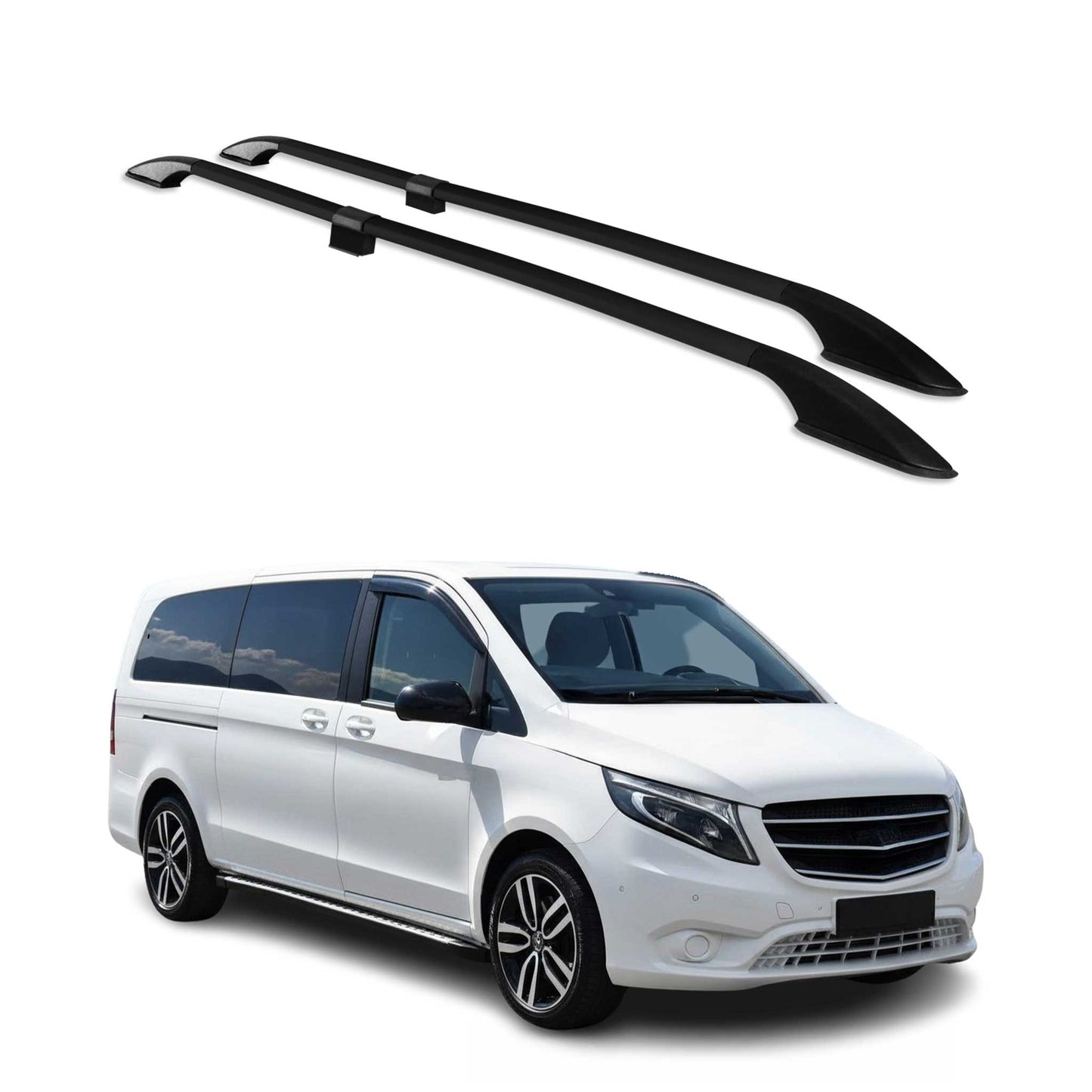 Dachreling für Mercedes Vito W447 2014-2025 Aluminium Schwarz L3 Extra Langer