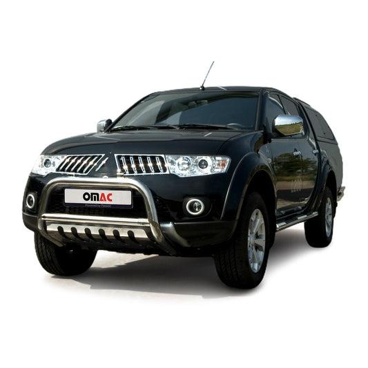 Bară de protecție/buton față pentru Mitsubishi L200 2006-2009, omologată ABE, oțel inoxidabil, argintiu
