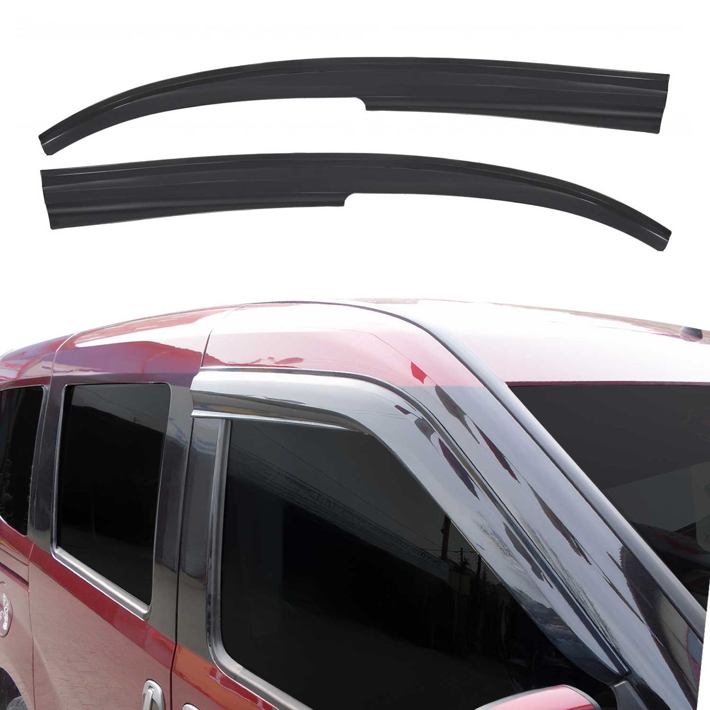 2x Windabweiser Regenabweiser für Mercedes Citan 2012-2021 Acryl Dunkel