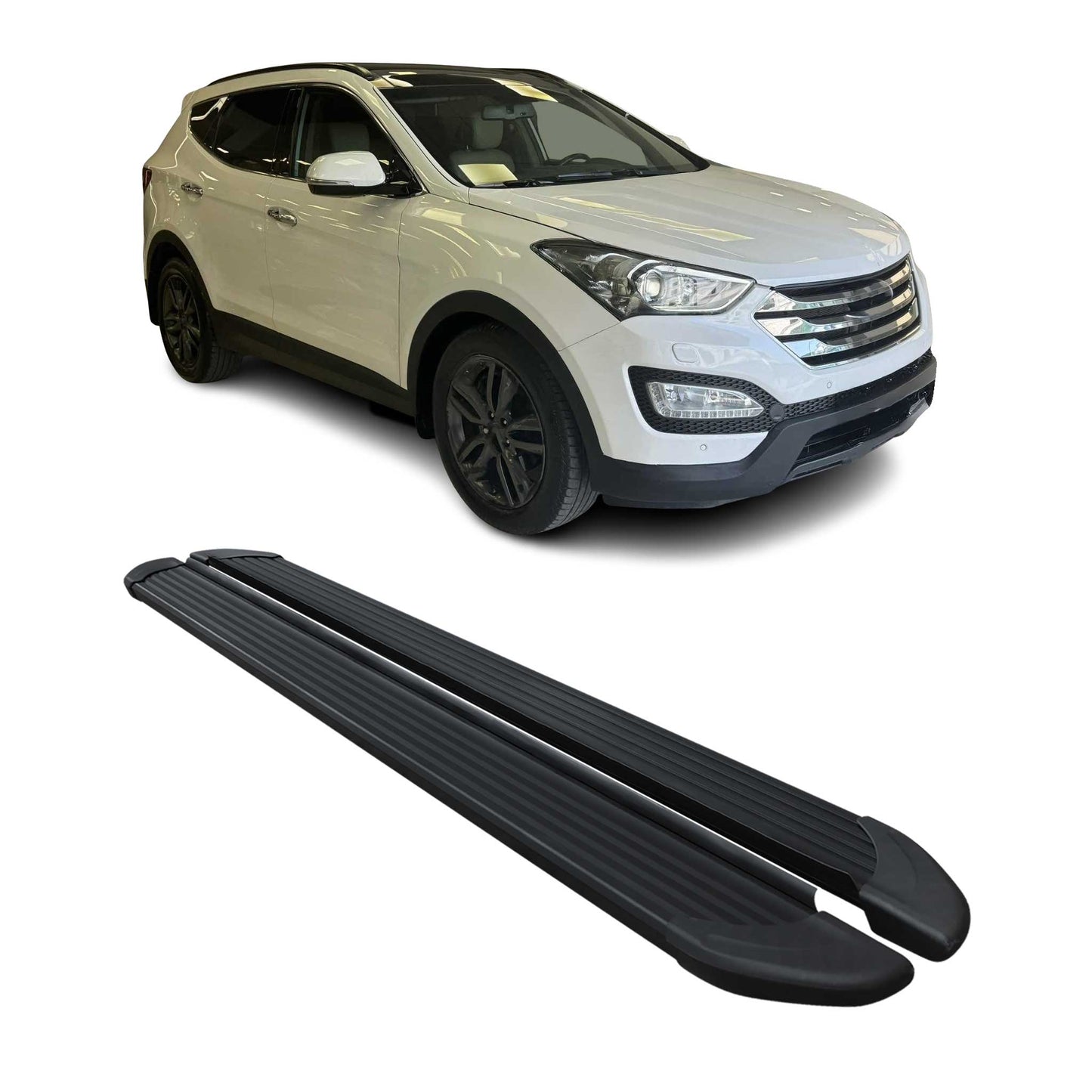Seitenschweller Trittbretter Schweller für Hyundai Santa Fe 2013-18 Alu Schwarz