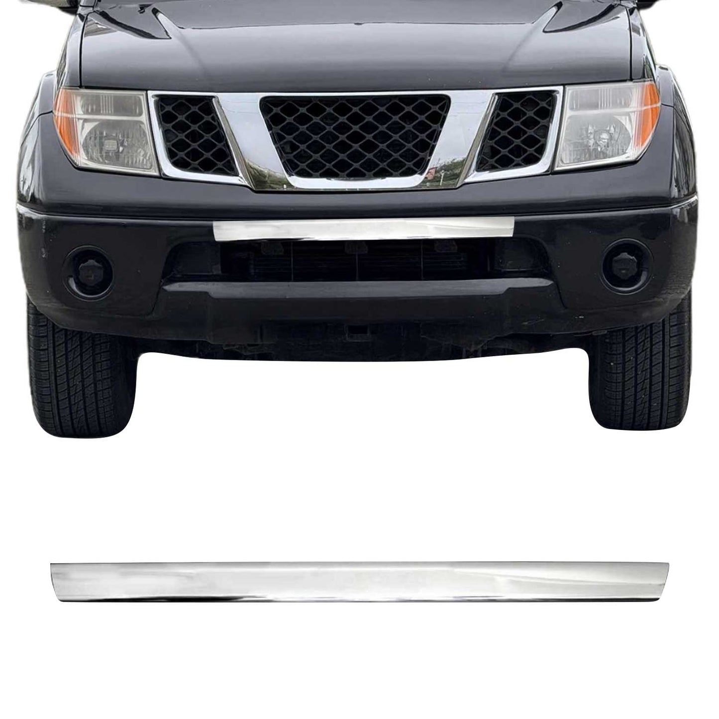 Benzi decorative grilă auto pentru Nissan Navara 2005-2015, oțel inoxidabil, argintiu