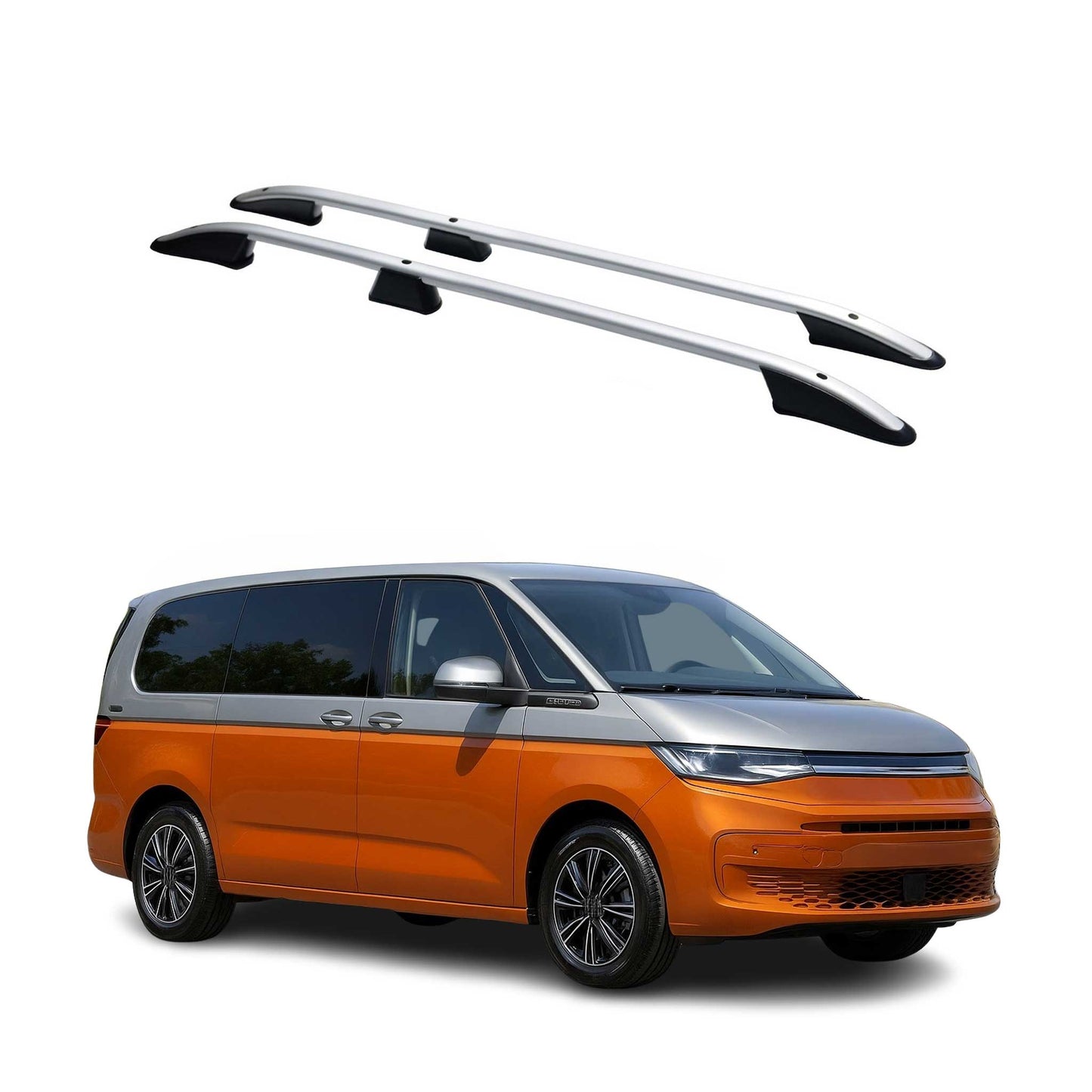 Dachreling Relingträger für VW T7 Multivan 2022-2025 Alu Silber L1 L2 2x