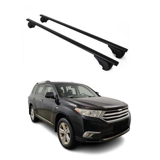Dachträger Grundtäger für Toyota Highlander 2007-2013 75kg Metall Schwarz 2 tlg