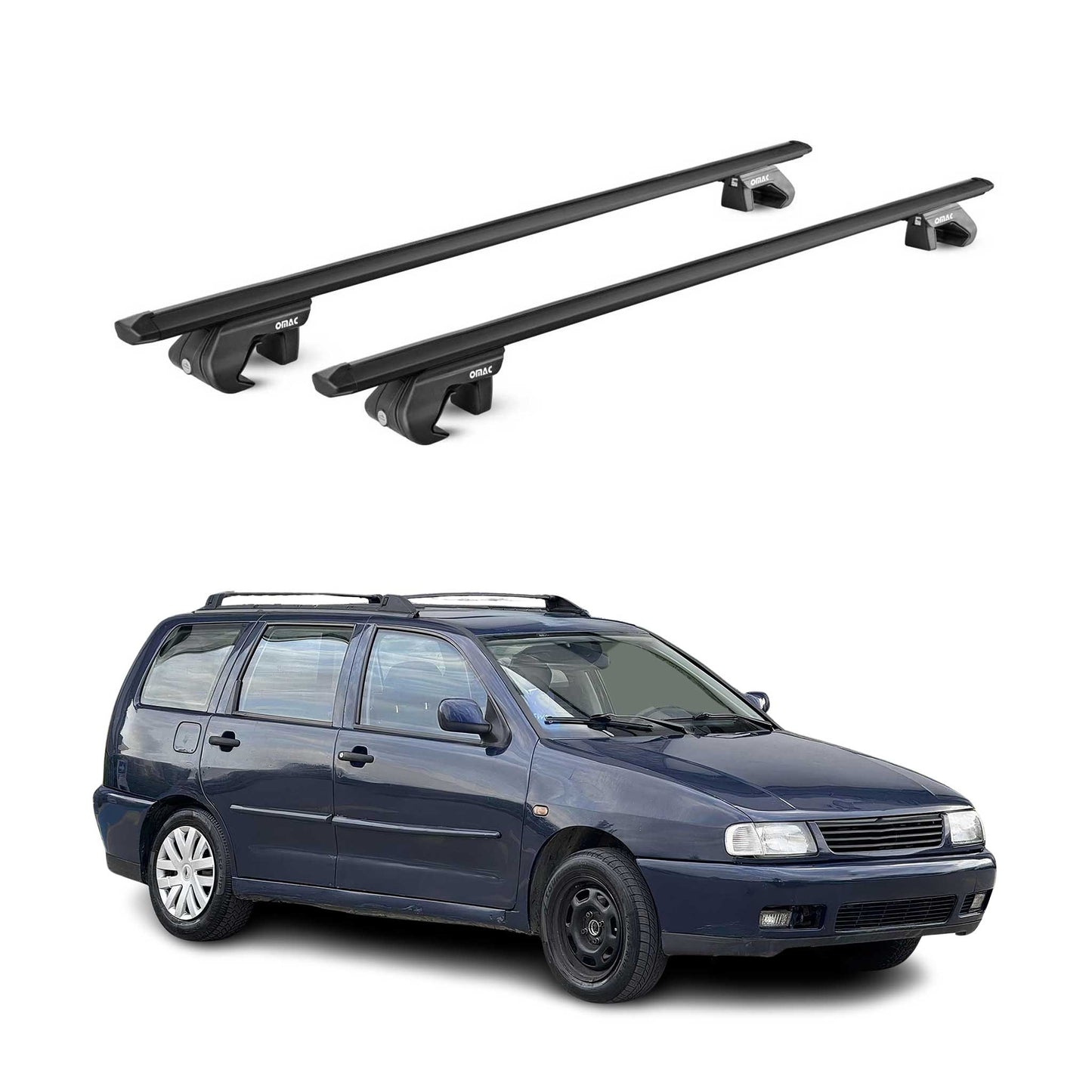 Dachträger für VW Polo mk3 Kombi 6N 1997-2001 5 tür 90kg Alu Schwarz 2x ABE