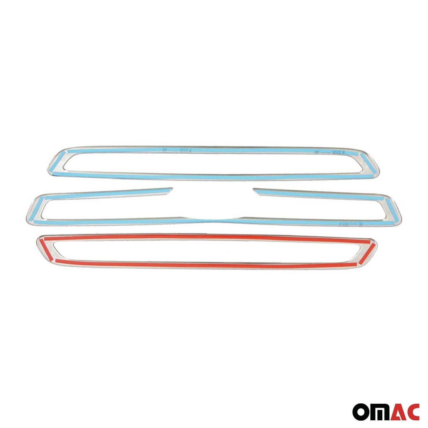 Kühlergrill Leisten Grillleisten für Ford Transit 2014-2019 Edelstahl Silber 3x