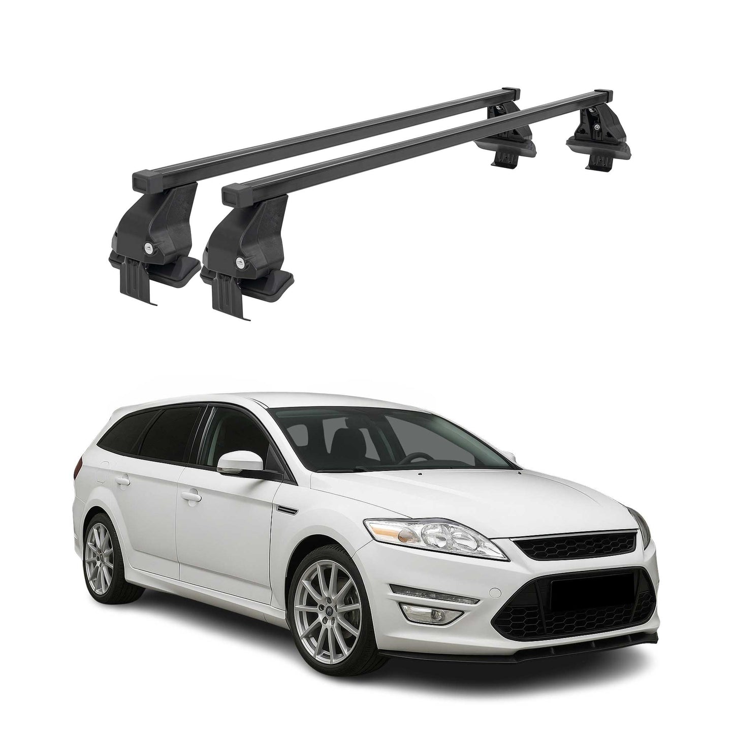 Menabo Dachträger für Ford Mondeo Liftback Turnier 2007-2014 50kg Schwarz Stahl